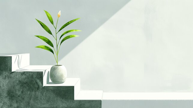 Joyous watercolor illustrations illustrating the journey towards personal growth and development, perfect for motivational and self-improvement themes. Illustration, Image, , Minimalism,