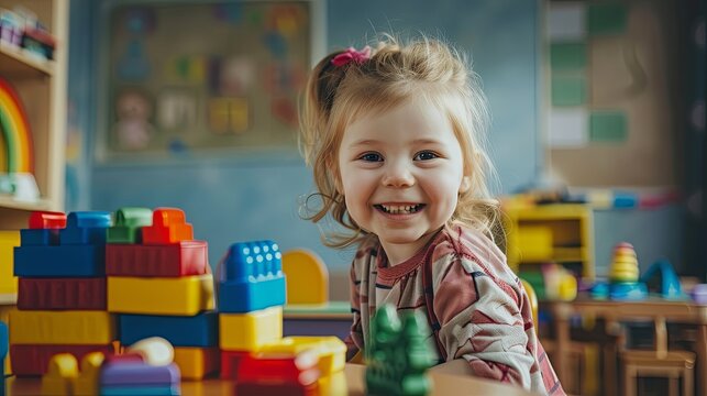 Engaging preschool children in early childhood education through play-based learning activities to enhance kindergarten readiness and early literacy skills in a vibrant classroom setting