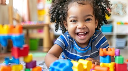 Engaging preschool children in early childhood education through play-based learning activities to enhance kindergarten readiness and early literacy skills in a vibrant classroom setting