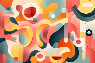 Abstract colorfull fruit shapes background