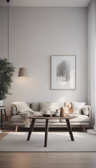 Minimalist scandinavian interior design of modern living room