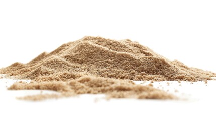 A pile of sand sitting on top of a white surface, useful for decorative or educational purposes