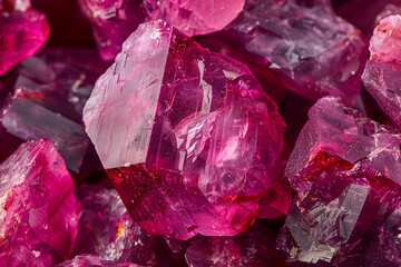 Closeup photo of raw rubies