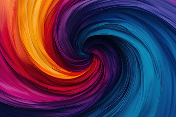 Vivid abstract swirl of vibrant colors blending ly in motion, showcasing dynamic energy and artistic fluidity of blue, orange, purple, and red hues.
