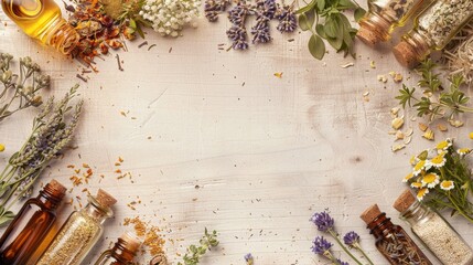 Essential oil frame with ingredients displayed