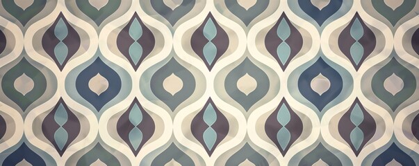 Abstract Retro Geometric Pattern Wallpaper Design
