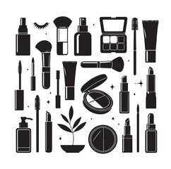 cosmetics elements set vector illustration