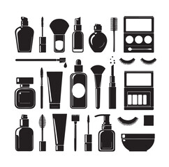 cosmetics elements set vector illustration