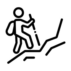 hiking Line Icon