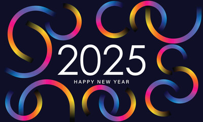 2025 Happy New Year Background Design. Greeting Card, Banner, Poster. Vector Illustration.