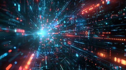 Obraz premium Modern Cybersecurity Network Interface: Dramatic Compositions with Copy Space