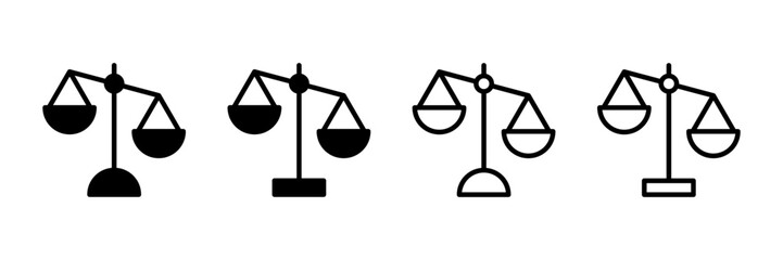 Scales icon vector isolated on white background . Law scale icon. Justice sign