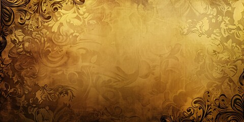 Ornate Gold Background with Floral Motifs