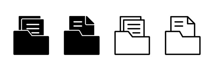 Folder Icon vector isolated on white background. Folder and documents Icon. icon archive