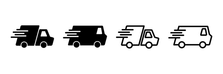 Delivery Icon vector isolated on white background. Fast Delivery Icon. Fast shipping delivery truck. Truck icon delivery