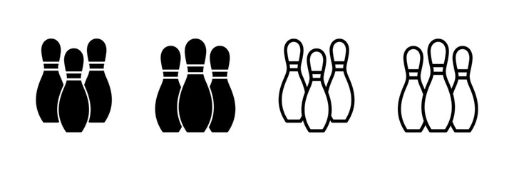 Bowling game Pin Icon vector isolated on white background. Bowling icon, ball and pin