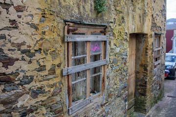 abandoned, stone house in Asturias, Spain