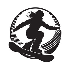 snowboarder silhouette vector illustration