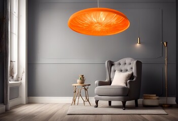 living copy copy orange room light chair orange interior style molding space gray interior style ceiling armchair walls armchair bright place bright elegant real room living space photo boho for