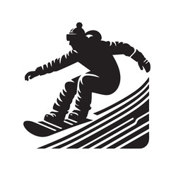 snowboarder silhouette vector illustration