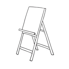 Vector hand drawn sketch doodle outline easel isolated on white background