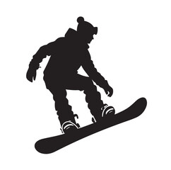 snowboarder silhouette vector illustration