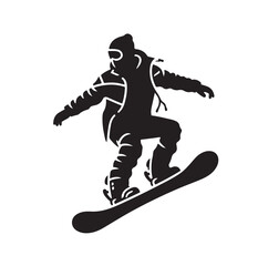 snowboarder silhouette vector illustration
