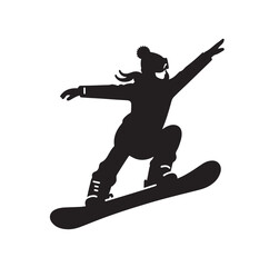 snowboarder silhouette vector illustration