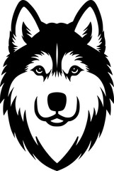 Husky dog head vector graphic