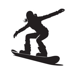 snowboarder silhouette vector illustration