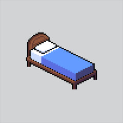 Pixel art illustration Bed. Pixelated Bed. Bed pixelated for the pixel art game and icon for website and video game. old school retro.