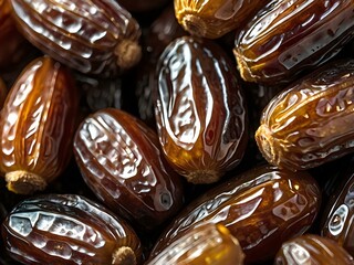 dates close up. date palm background. Date palm on a traditional craftsman market.Horizontal image.	