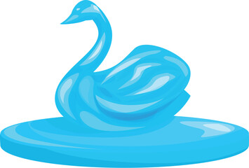 Obraz premium Blue swan sculpture standing on a pedestal, representing elegance and grace