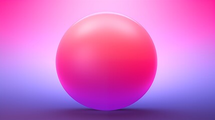 Glossy Pink Sphere Against a Vibrant Gradient Background