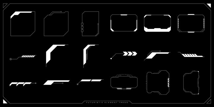 Sci-fi futuristic hud dashboard display virtual reality technology screen. Futuristic User Interface set. Statistics, data information infographic. Vector Illustration