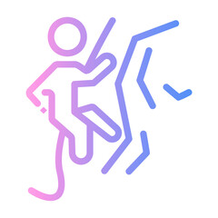 rock climbing Line Gradient Icon