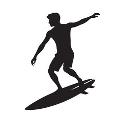 silhouette of Men with surfboard vector illustration