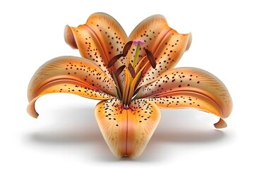 Lily Isolated on White Background. Beautiful Lily Flower