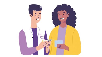 Doctor giving vaccine to woman.