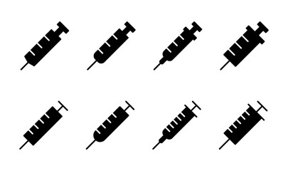 Syringe icon set. injection icon vector.