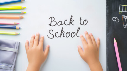 Inscription Back to School. Background with copy space for text