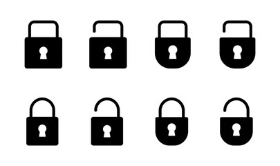 Lock icon set. Padlock icon vector. Encryption icon. Security symbol