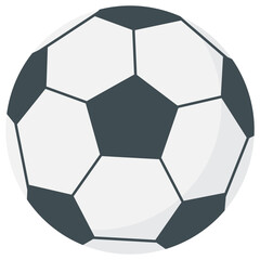 Soccer ball icon in flat style isolated on white background.