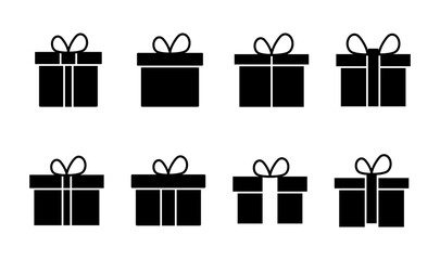 Gift icon set. gift vector icon. birthday gift