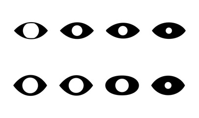 Eye icon set. Eye vector icon. Look and Vision icon.