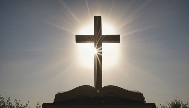 holy cross with holy boble and holy light