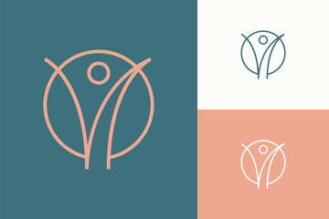 Dynamic Minimalist Wellness Logo Symbolizing Health, Fit, and Liberty