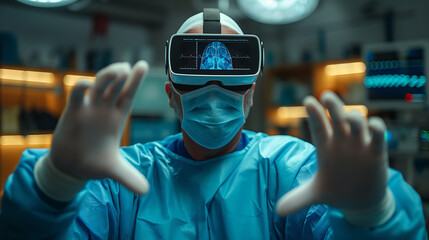 VRで手術をする医者