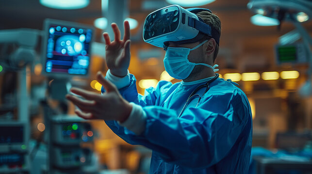 VRで手術をする医者