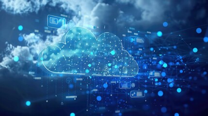 Fototapeta premium A graphical representation of cloud computing and SaaS services